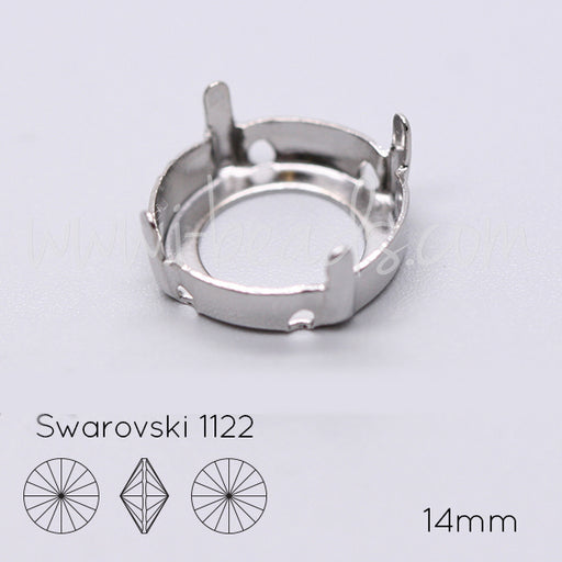 Kaufen Sie Perlen in Deutschland Aufnähfassung für Swarovski 1122 Rivoli 14mm Rhodium (2)