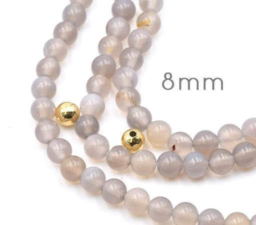 Kaufen Sie Perlen in Deutschland Grau achat runder perlenstrang 8mm (1)