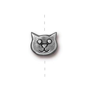 Katzengesicht Perle Silber plattiert 8x9mm (1)