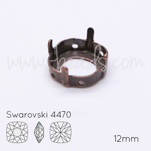 Aufnähfassung für Swarovski 4470 12mm Kupfer (1)