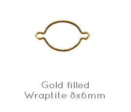 Crimpen Sie einen ovalen Stein GOLD FILLED 8x6mm (x1)