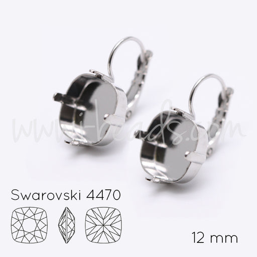 Kaufen Sie Perlen in Deutschland Ohrringfassung für Swarovski 4470 12mm Rhodium (2)