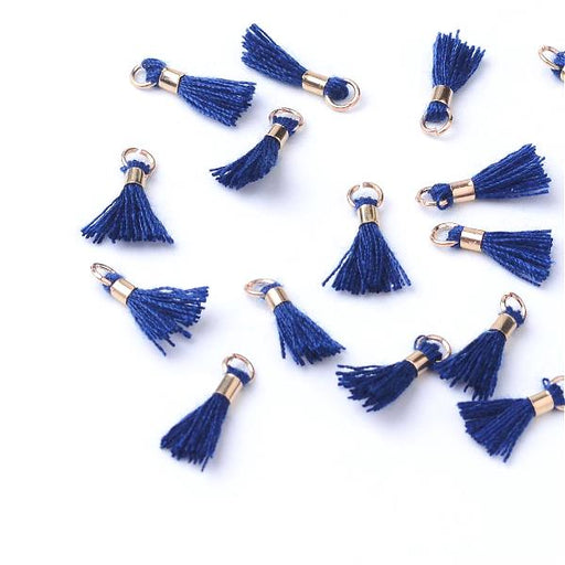 Kaufen Sie Perlen in Deutschland Mini Quaste mit Ring MARINE BLUE 15mm (5)