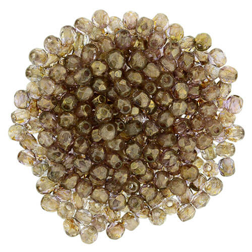 Kaufen Sie Perlen in Deutschland Glasschliffperlen TRANSPARENT TOPAZ/PINK 2mm (30)