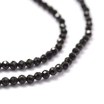 Kaufen Sie Perlen in Deutschland Natürlicher schwarzer Spinell, facettiert, 2.5mm, 0,5 mm Loch, ca. 175 Stück (Verkauf 1 strang)