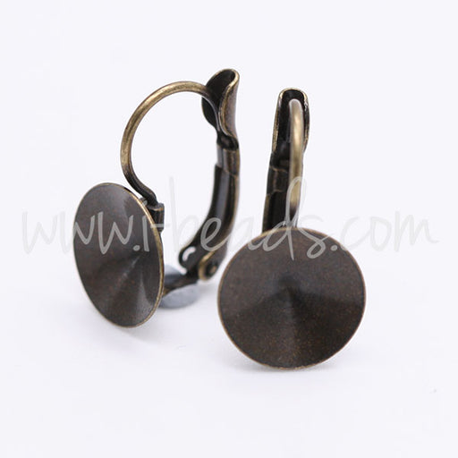 Kaufen Sie Perlen in Deutschland Vertiefte Ohrringfassung für Swarovski 1022 Rivoli SS47 Messing (2)