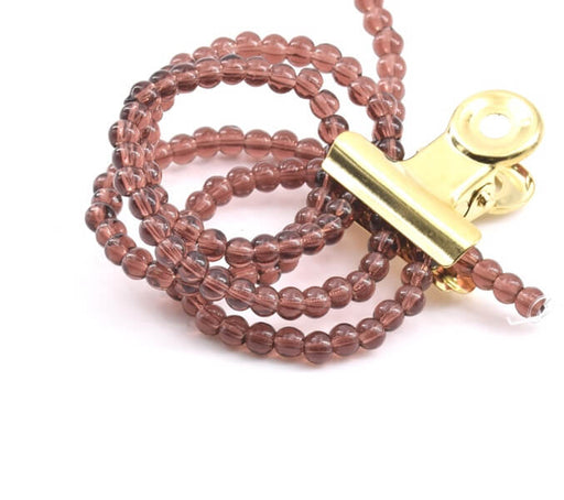 Rekonstituierter AMETHYST runder perlenstrang 3 mm -38cm - 138 perlen   (1 strang)