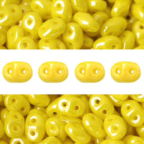 Kaufen Sie Perlen in Deutschland Super Duo Perlen 2.5x5mm Luster Opaque Yellow (10g)