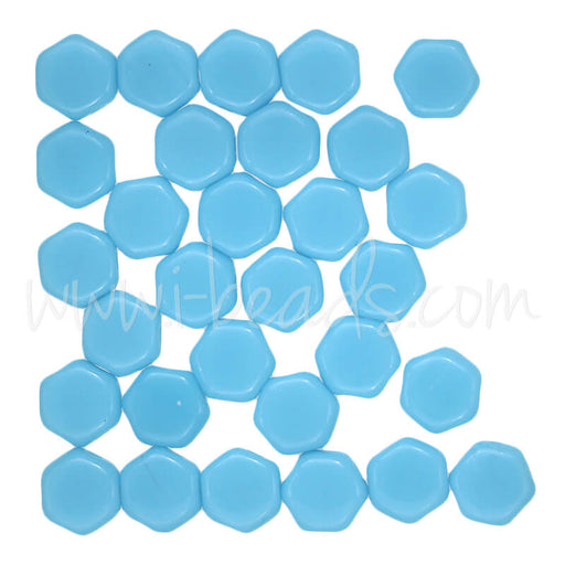 Kaufen Sie Perlen in Deutschland Honeycomb Perlen 6mm blue turquoise opaque (30)