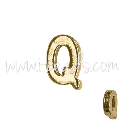 Buchstabenperle Q vergoldet 7x6mm (1)