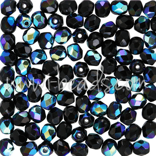 Kaufen Sie Perlen in Deutschland Glasschliffperlen jet ab 4mm (100)
