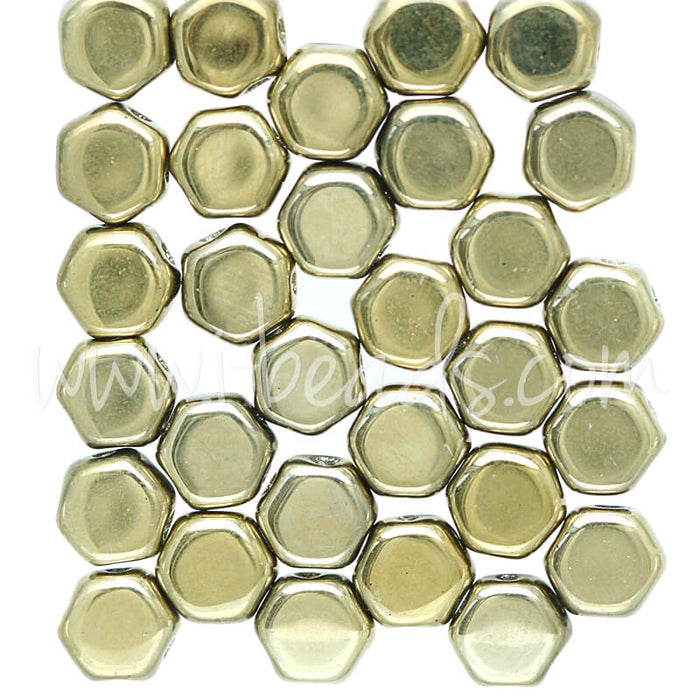 Honeycomb Perlen 6mm crystal full amber (30)