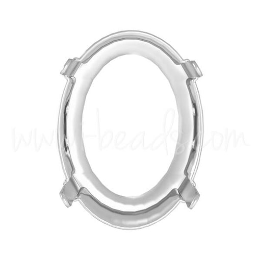 Kaufen Sie Perlen in Deutschland Swarovski Fassung für 4122 Oval Rivoli 18x13.5mm Rhodium (1)