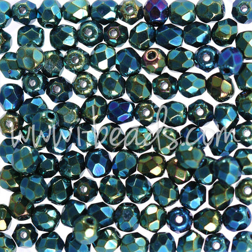 Kaufen Sie Perlen in Deutschland Glasschliffperlen iris green 4mm (100)