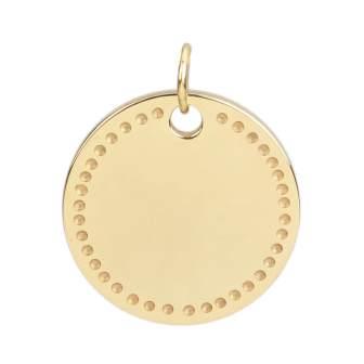 Kaufen Sie Perlen in Deutschland Goldene Edelstahl Medaille mit Ring 20mm (Stückzahl:1)