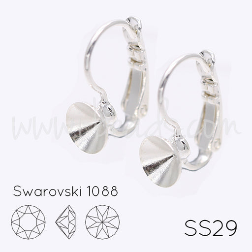 Vertiefte Ohrringfassung für Swarovski 1088 SS29 silber-plattiert (2)