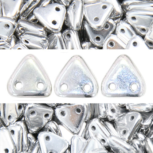 Kaufen Sie Perlen in Deutschland 2 Loch Perlen CzechMates triangle silver 6mm (10g)