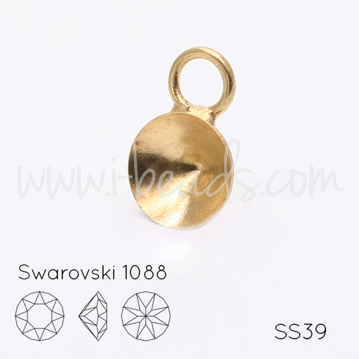 Vertiefte Anhängerfassung für Swarovski 1088 SS39 gold-plattiert (1)