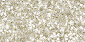Kaufen Sie Perlen in Deutschland ccpf21 - toho demi round 11/0 permafinish Silver-Lined Frosted Crystal (5g)