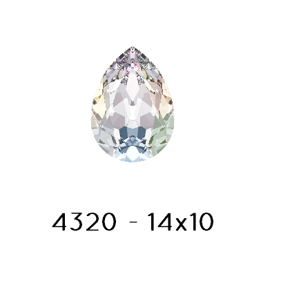Kaufen Sie Perlen in Deutschland Swarovski 4320 Fancy Stone PEAR - Crystal AB Foiled 14x10mm (1)