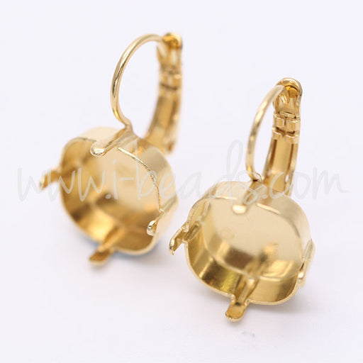 Ohrringfassung für Swarovski 4470 12mm gold-plattiert (2)
