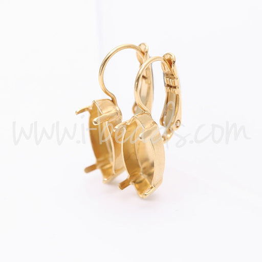 Ohrringfassung für Swarovski 4228 Rübchen 15x7mm gold-plattiert (2)