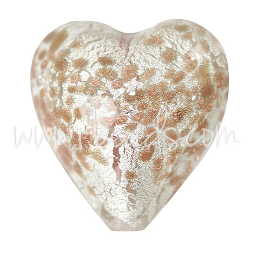 Kaufen Sie Perlen in Deutschland Murano Glasperle Herz  Gold und Silber 20mm (1)