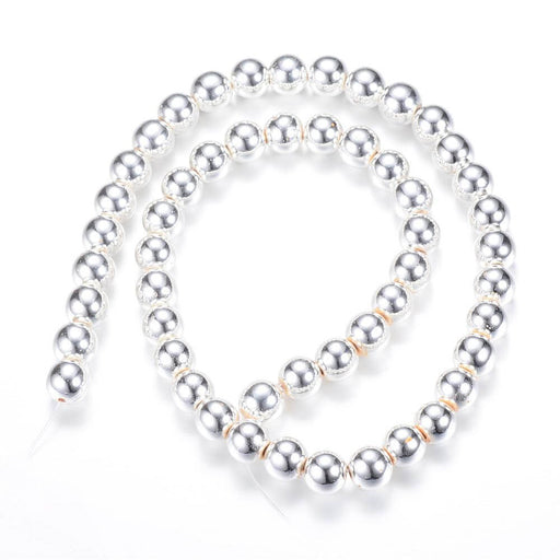Kaufen Sie Perlen in Deutschland Rekonstituierte Hämatitperlen Versilbert 3.5mm - 1 Reihe - 150 Perlen (verkauft; 1 Strang)
