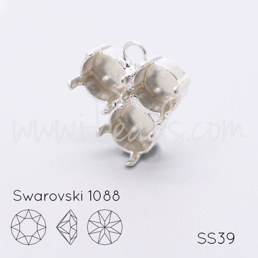 Anhängerfassung für 3 Swarovski 1088 SS39 silber-plattiert (1)