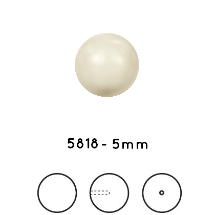 Swarovski 5818 Half drilled - Crystal cream pearl - 5mm (10)