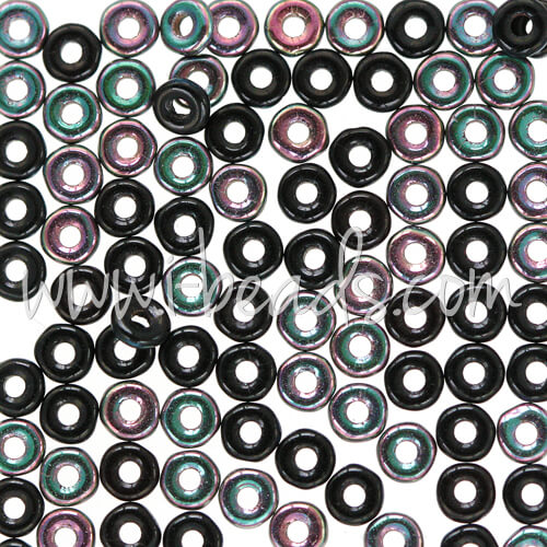 Kaufen Sie Perlen in Deutschland O beads 1x3.8mm green purple iris jet (5g)