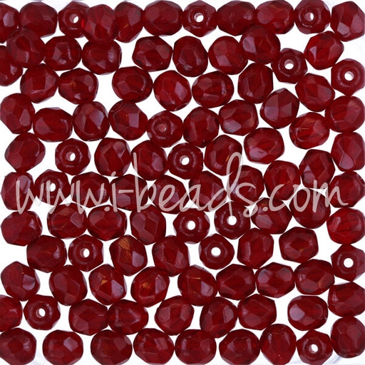 Glasschliffperlen ruby 4mm (100)