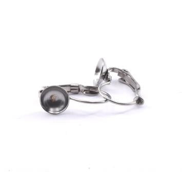 Kaufen Sie Perlen in Deutschland Edelstahl-Ohrhakenohrring -19x8mm für Swarovski pearls 5818 8-10mm (4)