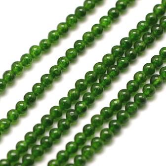 natürliche Jade Smaragd gefärbt, 2 mm runde Perlen, Loch: 0,8 mm, ca. 184 Perlen (Verkauf 1 strang)