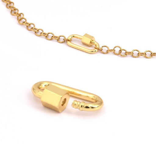 Kaufen Sie Perlen in Deutschland Ovaler Anhänger Verbindungsmutter Vergoldet 20x10mm (1)