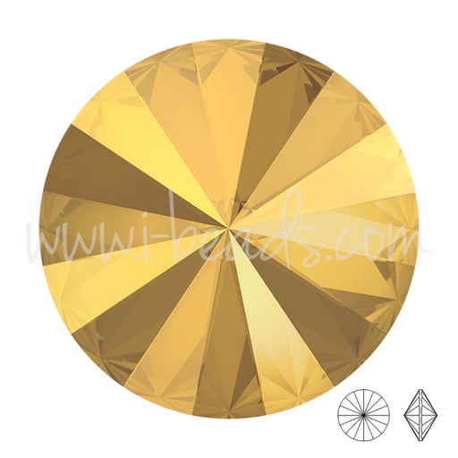 Swarovski 1122 rivoli crystal metallic sunshine Gelb 14mm (1)