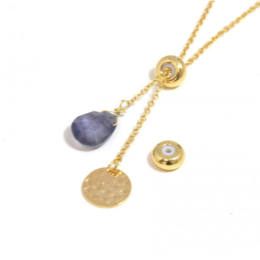 Kaufen Sie Perlen in Deutschland Schieberperlen aus Goldmessing Qualität, mit Kunststoff, Stopper, 5x2,5mm-Loch 1mm (2)
