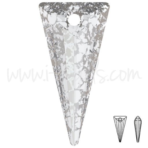Kaufen Sie Perlen in Deutschland Swarovski 6480 spike anhänger Crystal silver Patina 28mm (1)