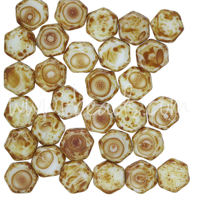 Honeycomb Perlen 6mm chalk dark travertine (30)