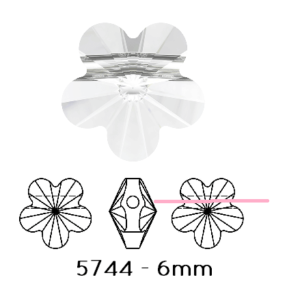Swarovski 5744 mini flower bead crystal  - 6mm (2)