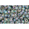 cc176 - Toho rocailles perlen 8/0 transparent rainbow black diamond (10g)