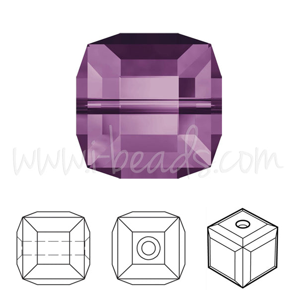 Swarovski perlen würfel amethyst 4mm