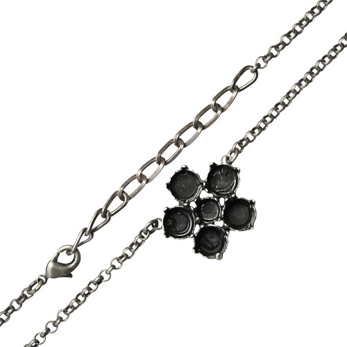 Halsketten fassung daisy für Swarovski rund 6 und 8mm metall antik silber (1)