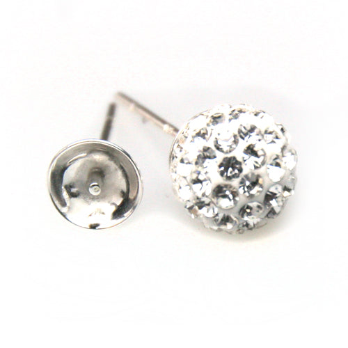 Kaufen Sie Perlen in Deutschland Ohrstecker mit Aufsatz mit Ohrstecker-Verschlüsse für 8mm Perlen Sterling Silber (2)