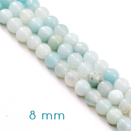 Kaufen Sie Perlen in Deutschland AMAZONITE  runder perlenstrang 8mm -38cm -46 perlen (1)