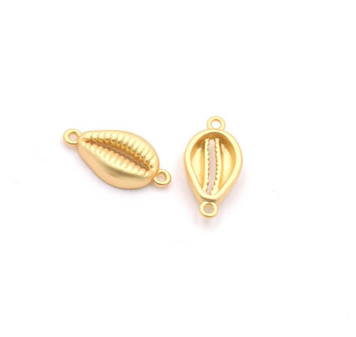 Kaufen Sie Perlen in Deutschland Kaurischnecke, Verbindungsstück GOLD Messing matt, 12mm (1)