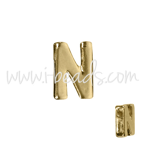 Buchstabenperle N vergoldet 7x6mm (1)