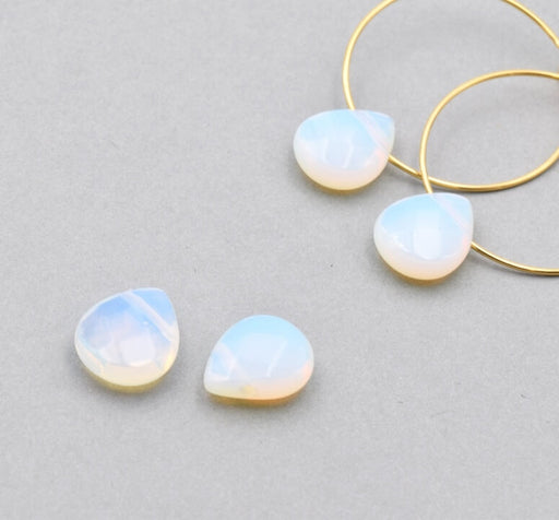 Kaufen Sie Perlen in Deutschland Opalite Drop Anhänger rekonstituiertes 12mm Lo:ch 1mm (2)