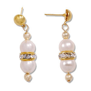 Kaufen Sie Perlen in Deutschland Ohrstecker mit Kugel und Öse Goldfarben 4x12.5mm (10)