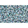cc773 - Toho rocailles perlen 11/0 rainbow crystal/montana blue (10g)